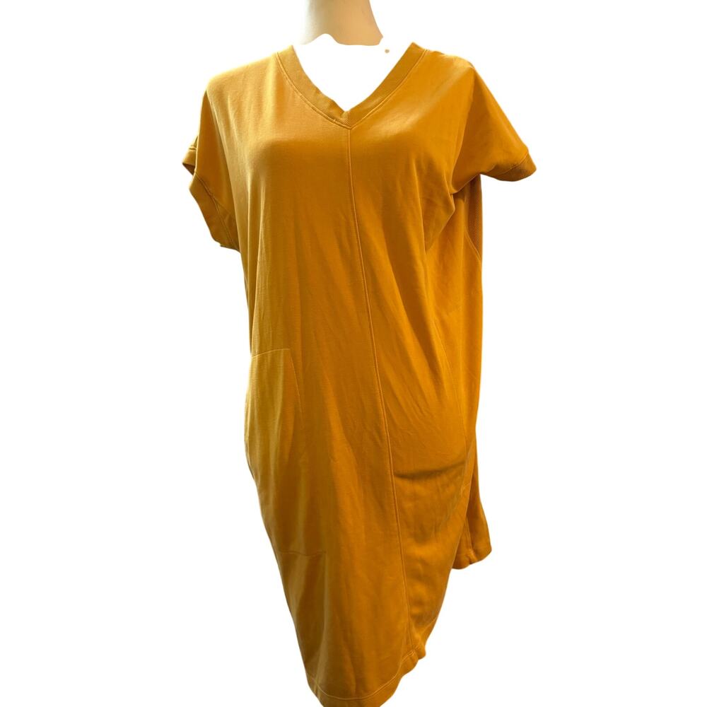 Lou & Grey Mustard Yellow T-Shirt Dress With Pockets Size Medium